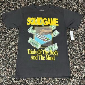 Market Studios x Squid Games Netflix Black Tee T Shirt Mens Sz S New